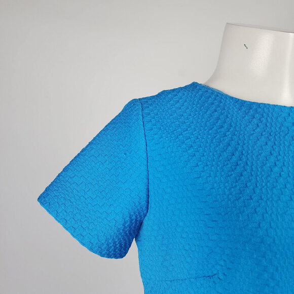 Vintage Blue Short Sleeve Sheath Dress Size M - Picture 3 of 8